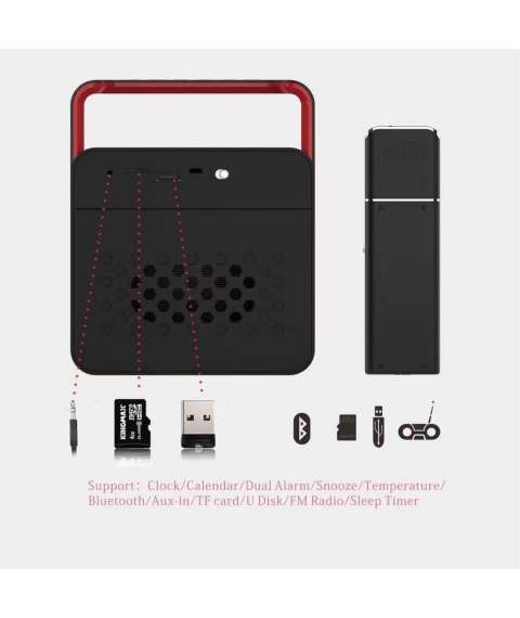Musky DY31K karaoke black LED display portable BT Speaker with wireless microphone receiver/IR