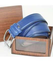 Leather Belt For Men Dark Blue