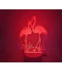 Flamingo Painting 3D Design With Battery