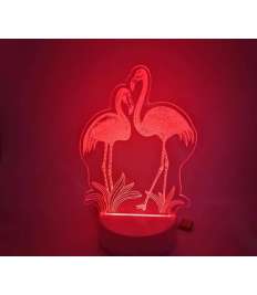 Flamingo Painting 3D Design With Battery
