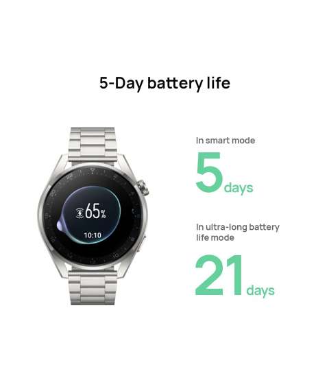 HUAWEI Watch 3 GT3 Pro Titnium GPS Smartwatch with Sp02 and All-Day Health Monitoring | 14 Days Battery Life
